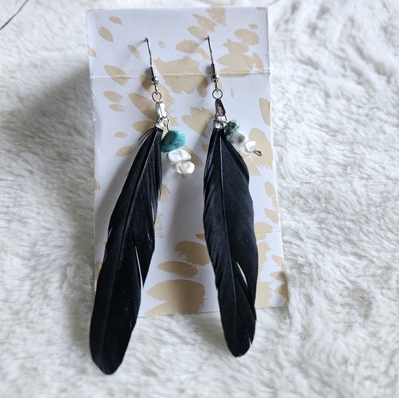 2 for $15 Handmade Feather Earrings - Picture 4 of 9